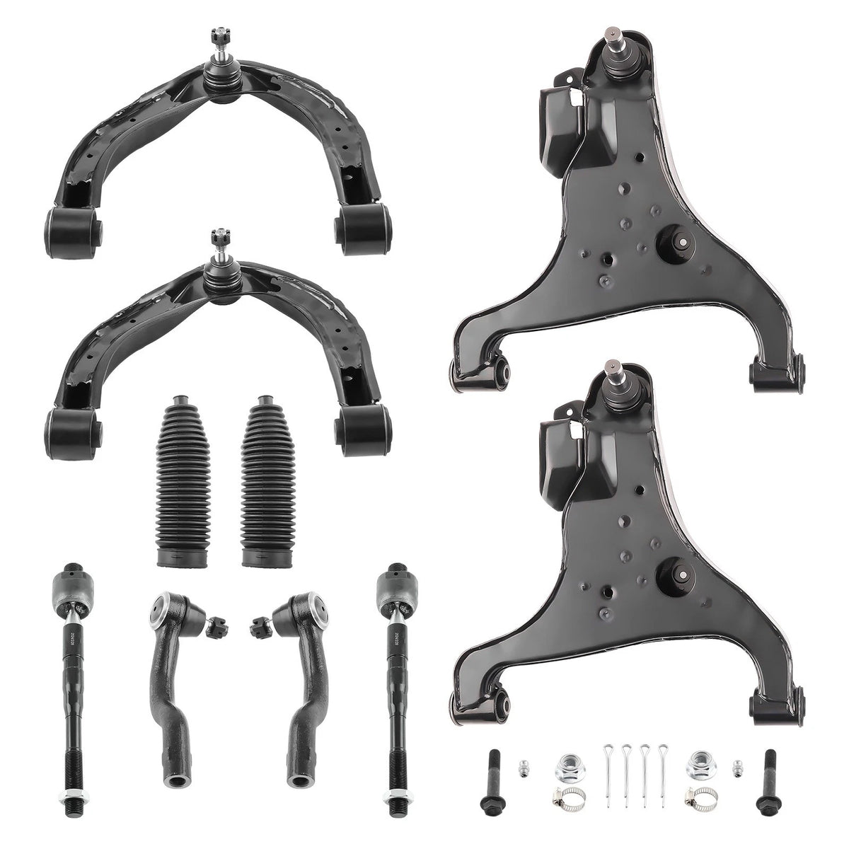 Set of 4 Front Struts, Control Arms, Tie Rods for Nissan Titan (2004–2015) 4WD