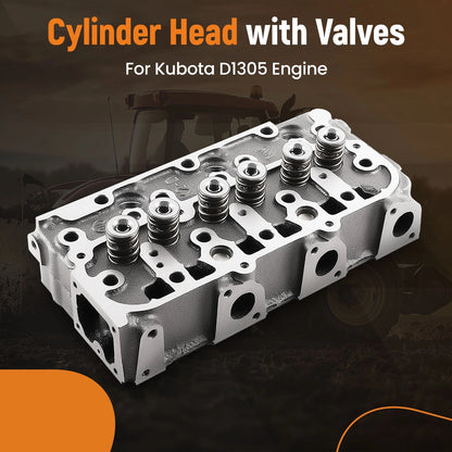 Engine Cylinder Head w/Valves for Kubota D1305 ZD28 ZD331 RTV1140CPX (–) 1G188-03042