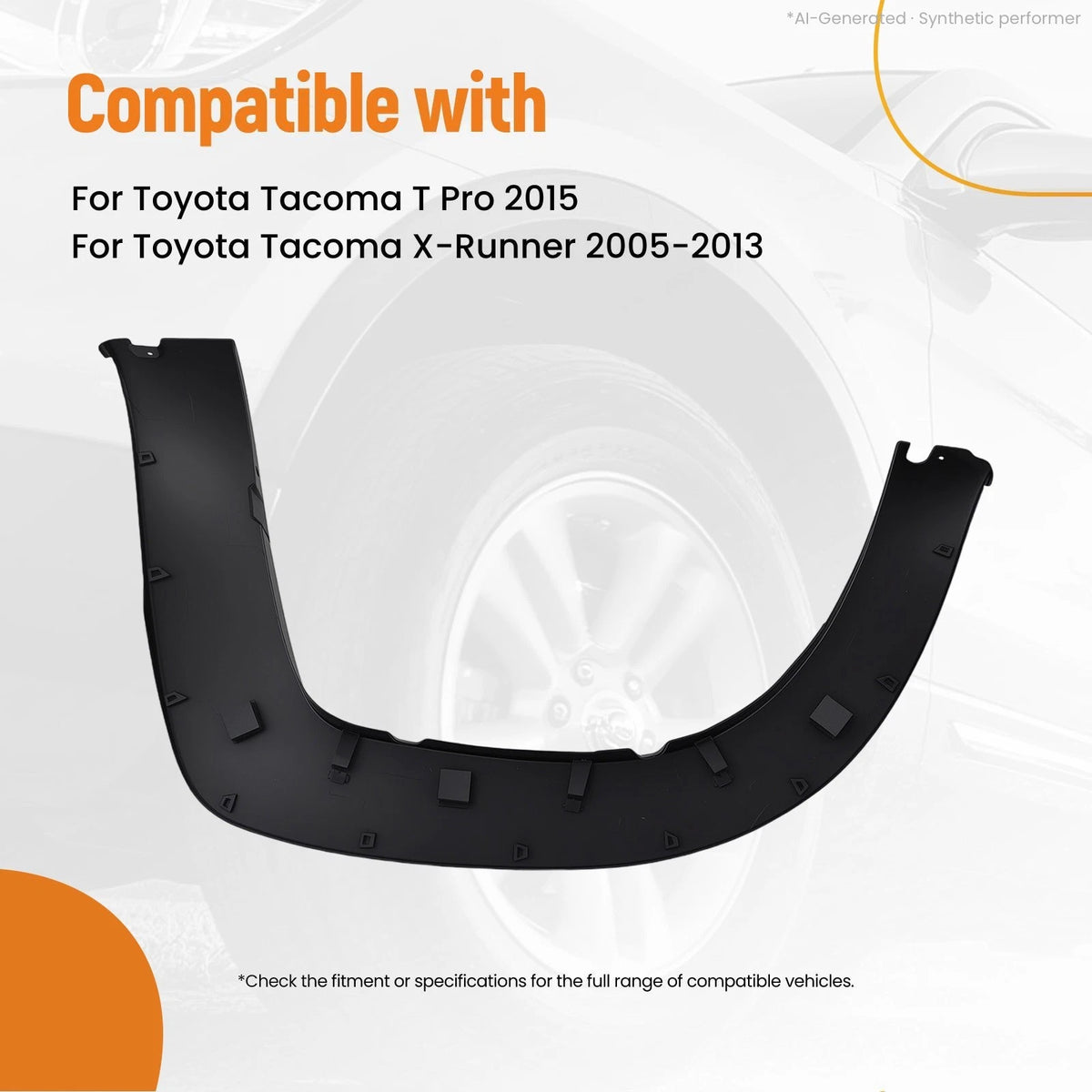 Rear Passenger Side Fender Flare Trim for Toyota Tacoma T Pro (2015) RH