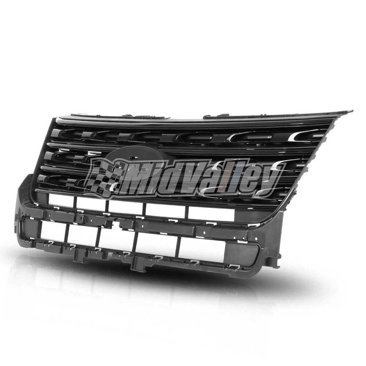 Front Bumper Grille for Ford Explorer (2016–2017) - Black Glossy