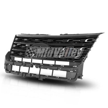 Front Bumper Grille for Ford Explorer (2016–2017) - Black Glossy