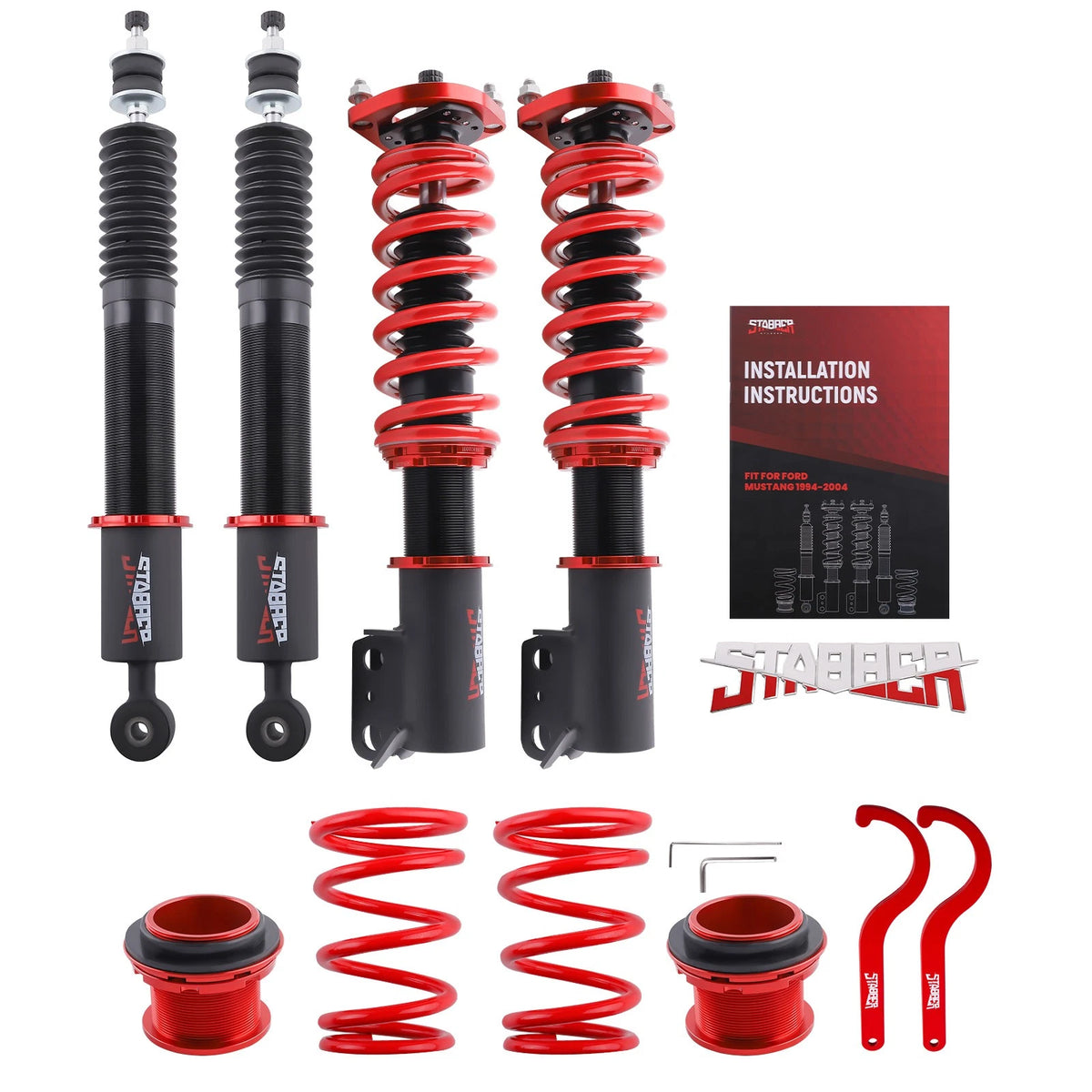 STABBER Racing Coilover 24 Way Damper Adjustable Strut for Ford Mustang GT (1994–2004)