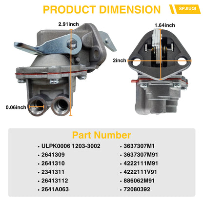 2-Bolt Fuel Pump ULPK0006 2641309 4222111M91 for Massey Ferguson Perkins 3.152