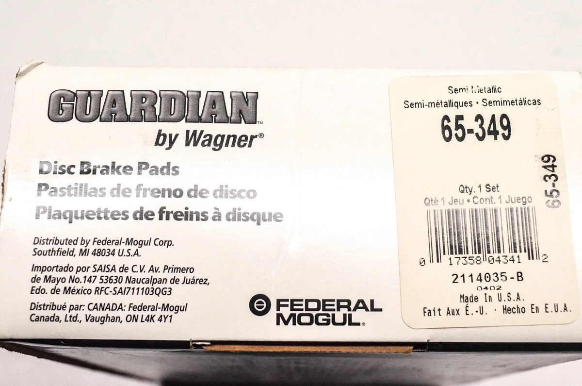 Disc Brake Pad Kit for Wagner 65-349, 2114035-B Guardian (NOS)