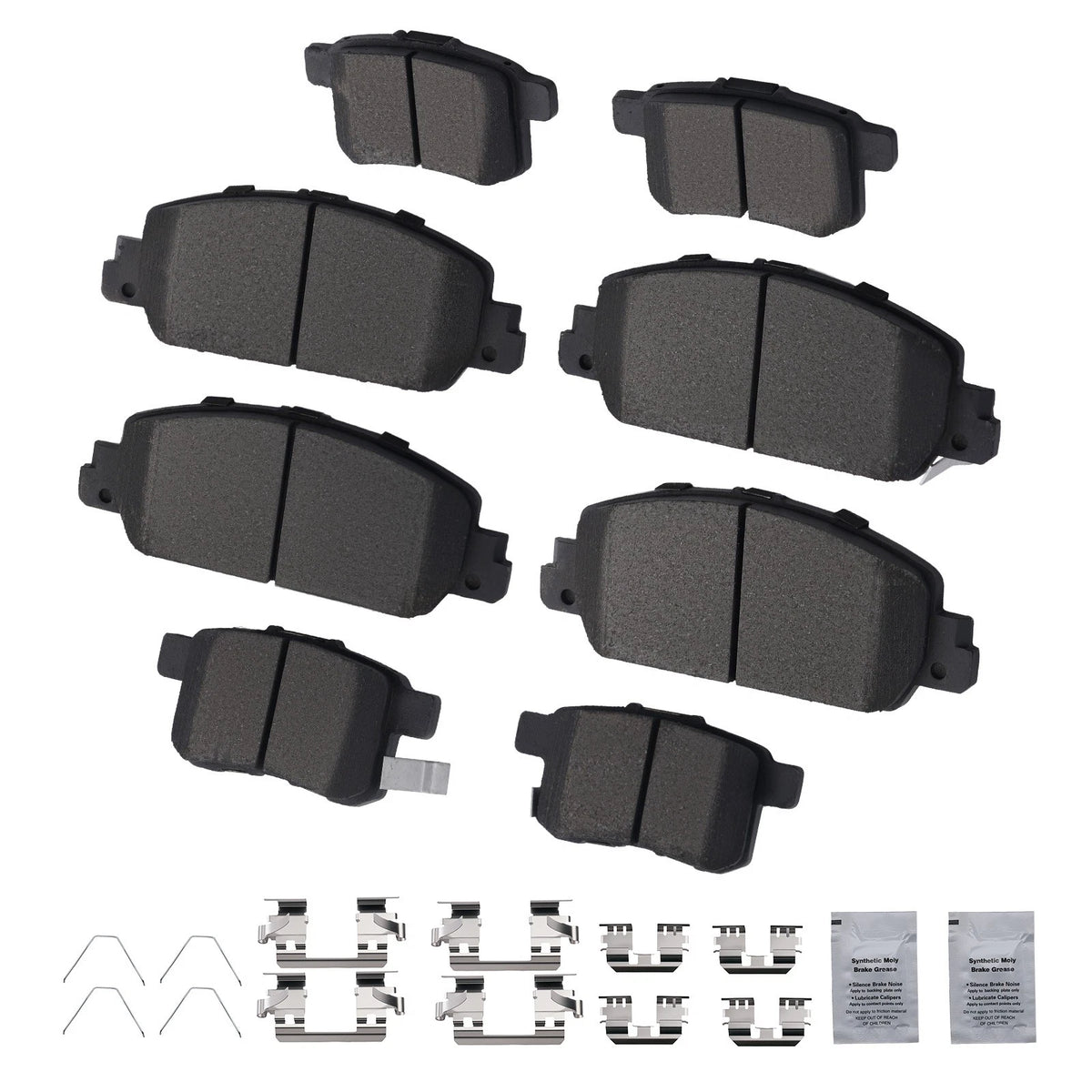 Set of 4 Ceramic Brake Pads for Honda Accord (2013–2017) P1451 P1654