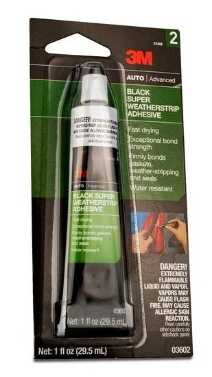 3M 03602 Super Black Weather-strip Adhesive for Universal Use (1 oz)