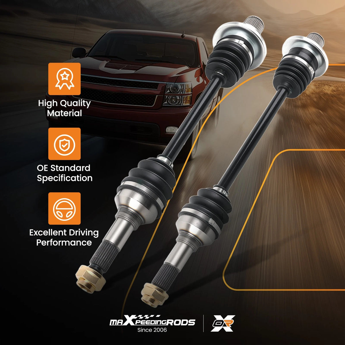 Rear CV Axle Pair for Yamaha Rhino 450 & 660 4x4 (2004–2009)