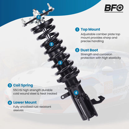 BFO Full Coilovers Suspension Kit for Toyota Corolla (1988–1999) E100 E110 AE92 AE111