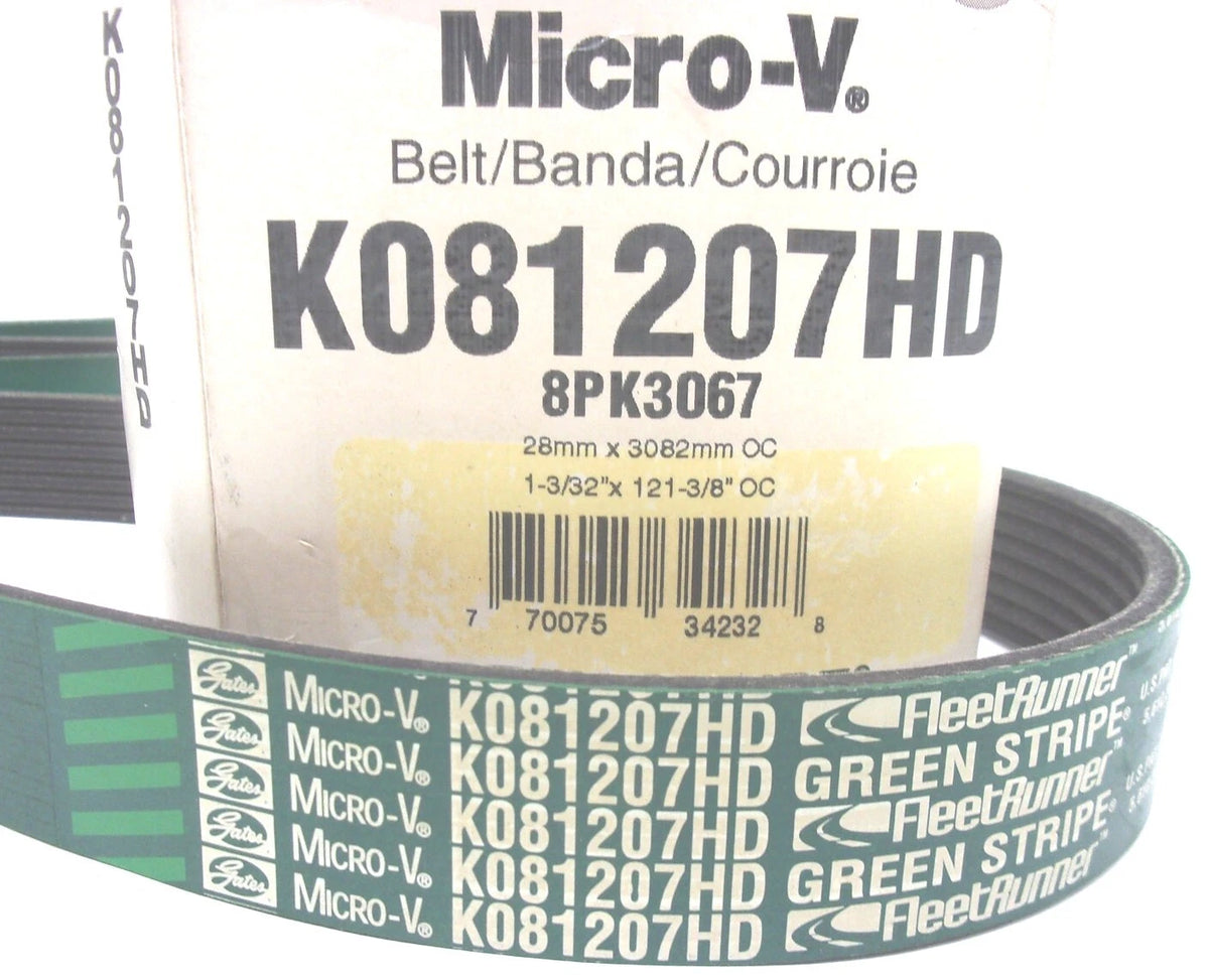 Gates Serpentine Heavy Duty Micro-V Belt 8PK3067 for