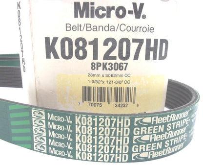 Gates Serpentine Heavy Duty Micro-V Belt 8PK3067 for
