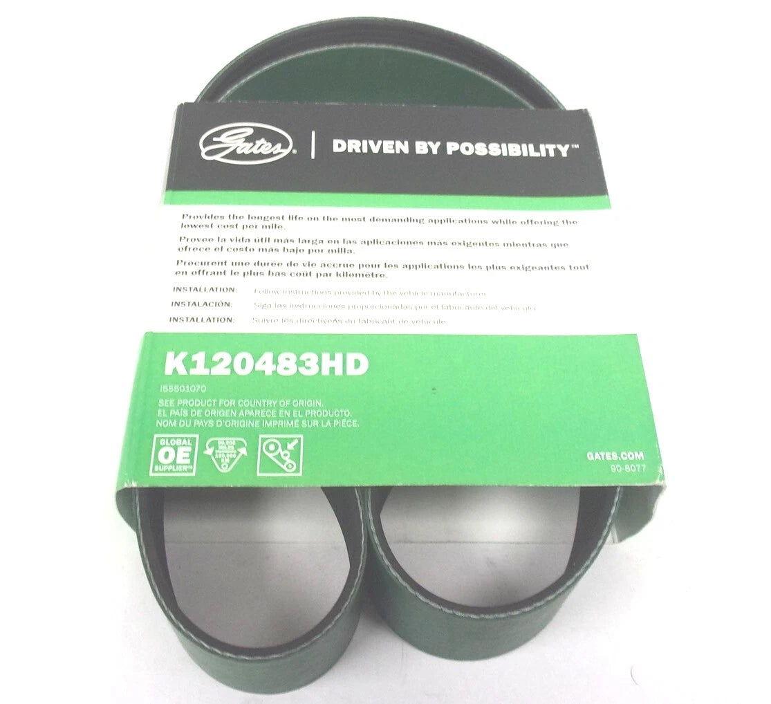Gates Serpentine Heavy Duty Micro-V Belt for (12PK1228, K120483HD)