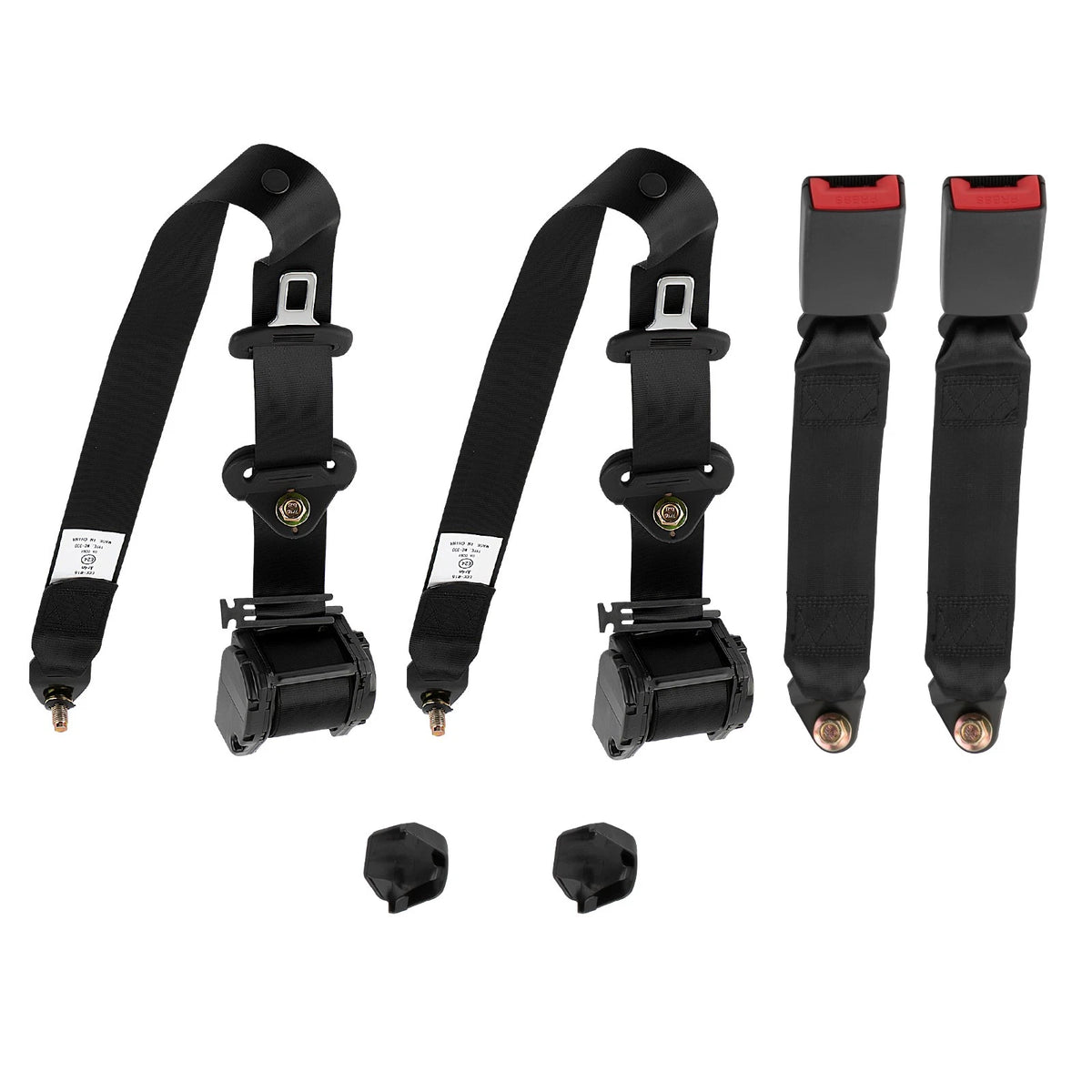Set of 2 Adjustable 3 Point Retractable Safety Belts for Car Bus Trucks