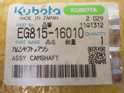 Camshaft for Kubota WG972-G Gas Engine (EG815-16010)