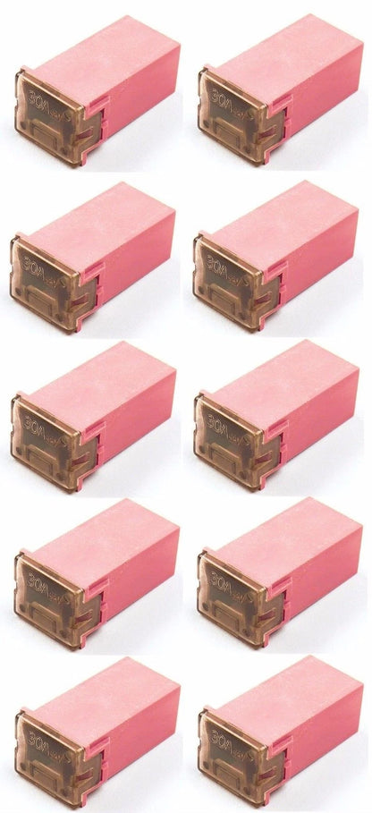 10 Maxi Fuses for (FMX JCASE Type, 30 Amp, 609030)