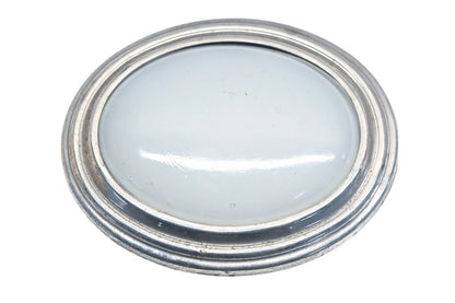 Oval Milk Glass Dome Light & Bezel for Aftermarket MQ021-8 (4-5/8" x 3-7/8")