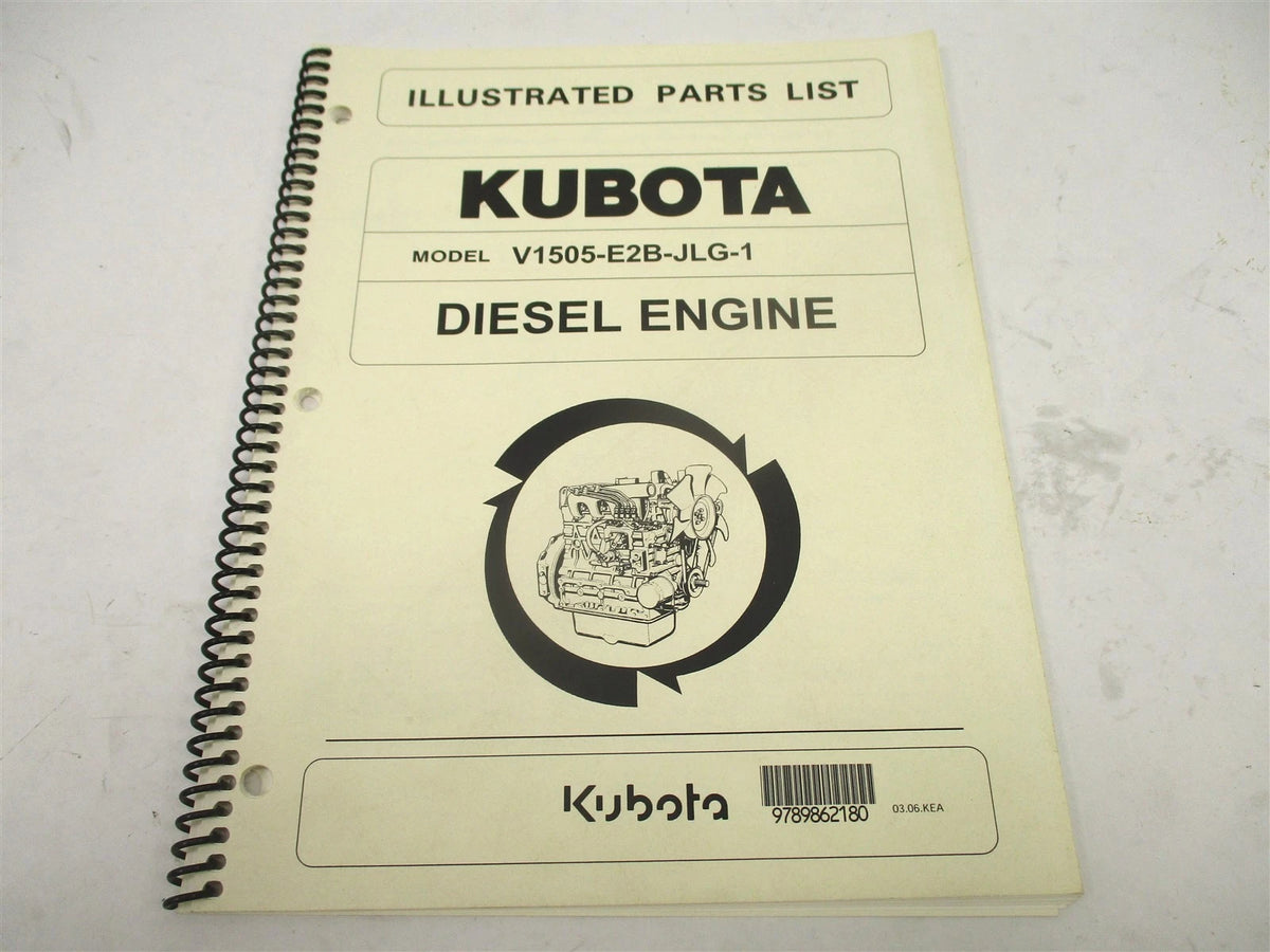 Illustrated Parts List Manual for Kubota V1505-E2JB-JLG-1