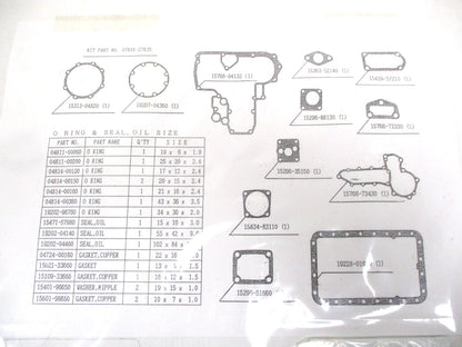 Set of 2 OEM Kubota Engine Lower Gasket V1902 KX101 KX151 07916-27835 07916-27830