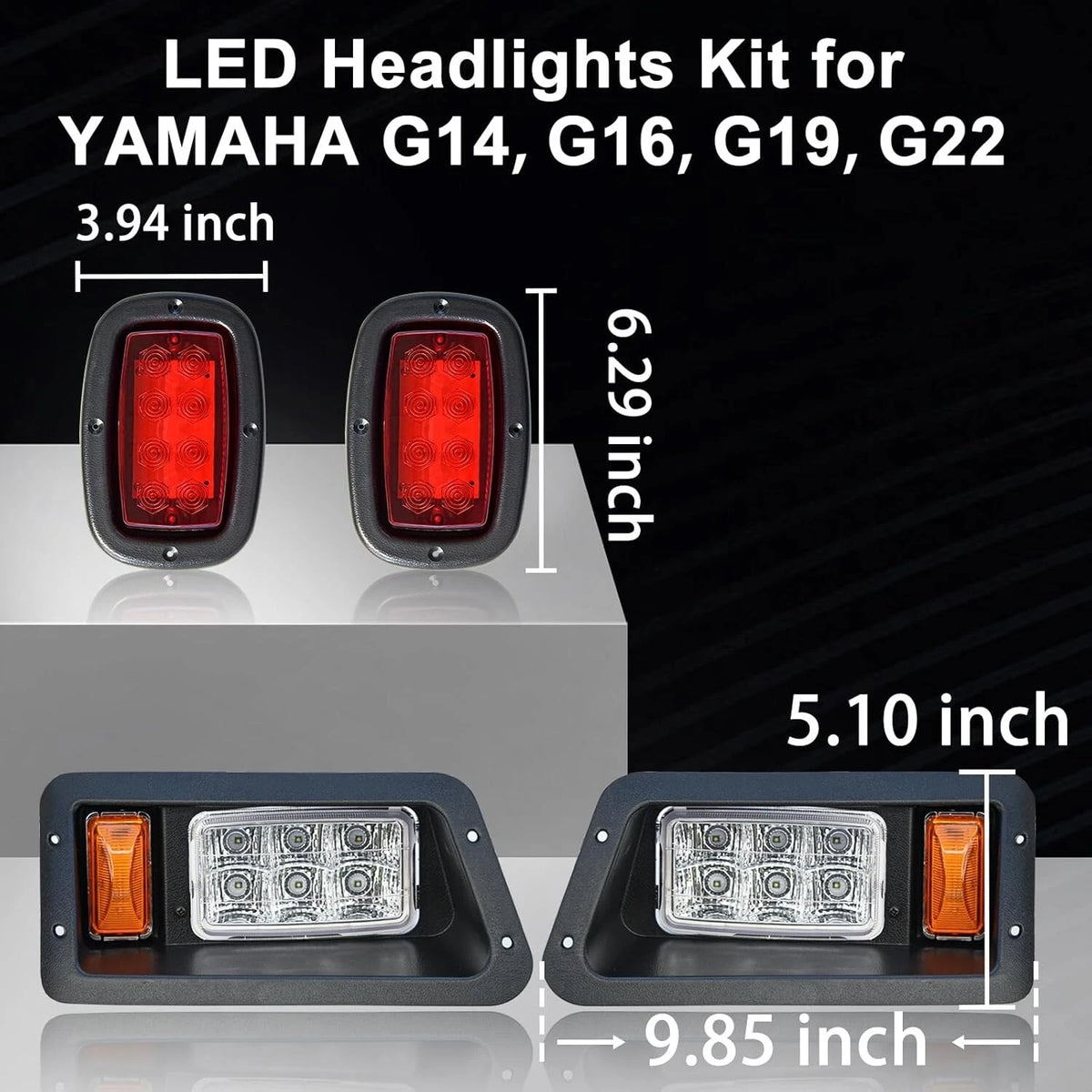 LED Headlight Tail Light for Yamaha Golf Cart G14 G22 (1995–2007) 12V
