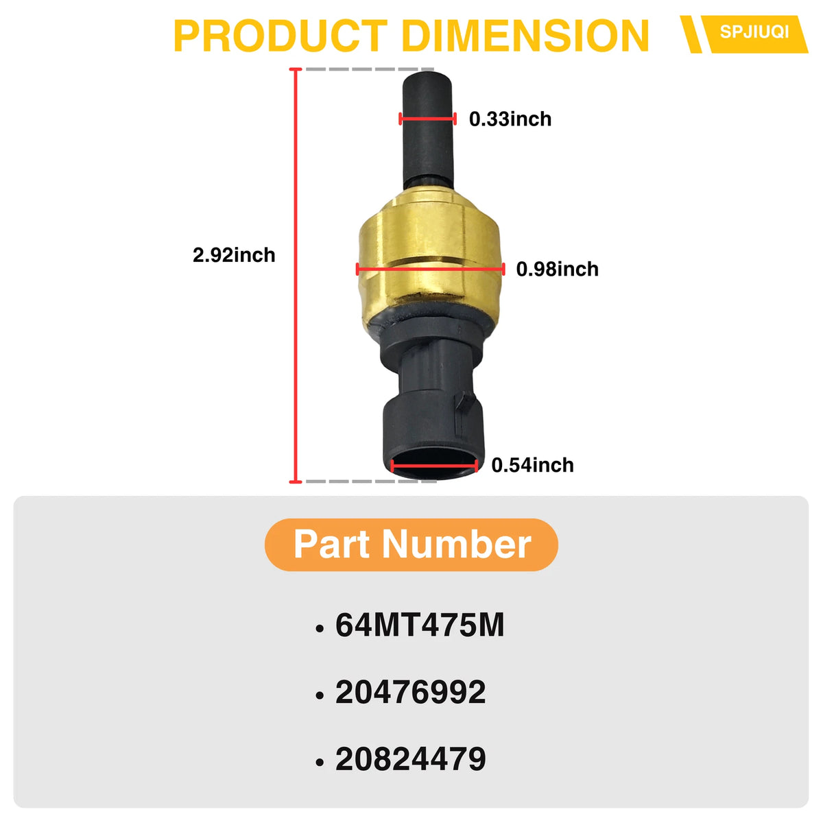 Air Pressure Sensor for Volvo Mack VNL VNM VHD (20476992, 64MT475M, 20824479)