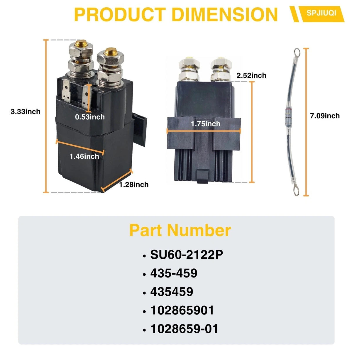 2X 48V Solenoid 102865901 for Club Car Tempo DS Precedent (2020–2023)
