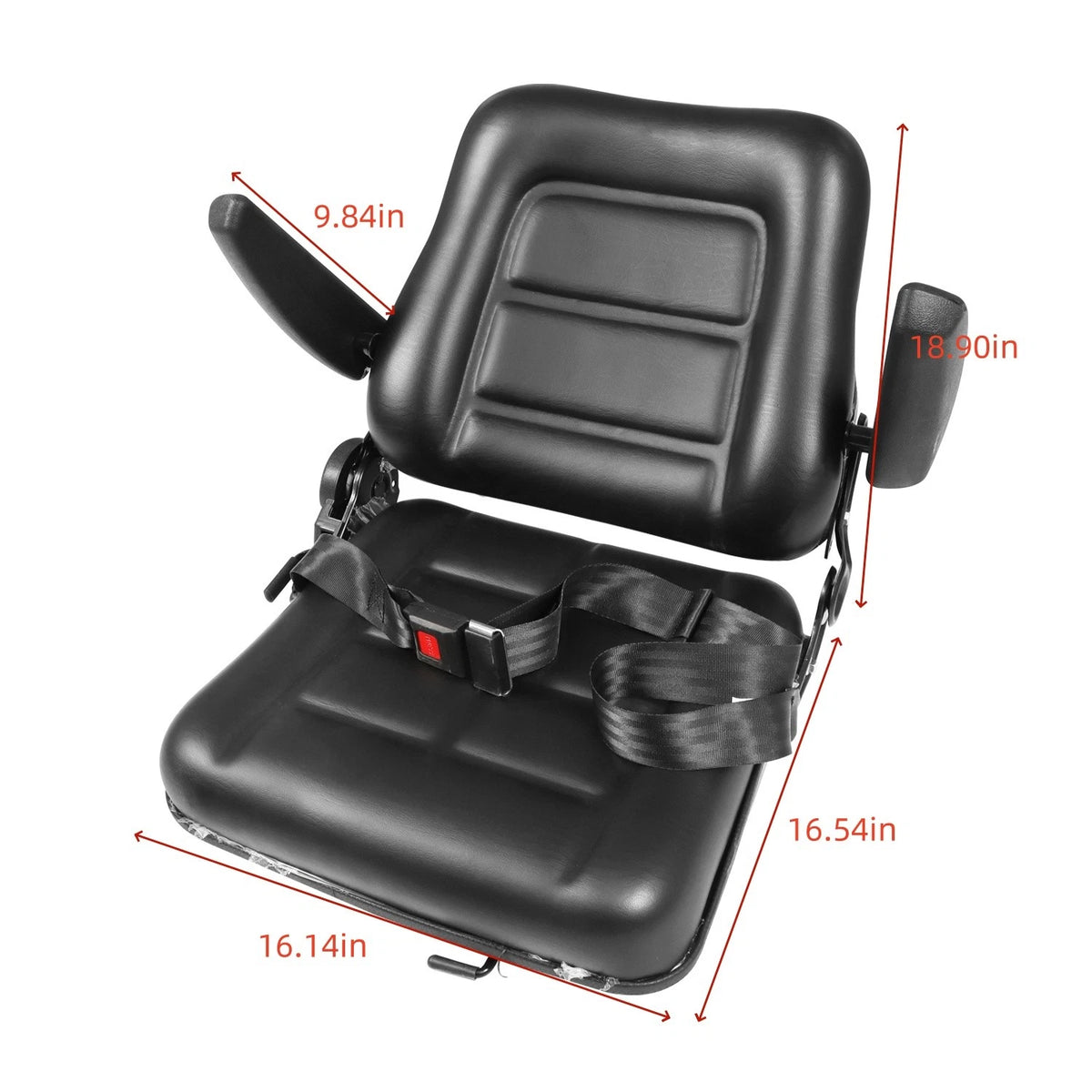 Universal Adjustable Forklift Tractor Seat PVC with Armrest