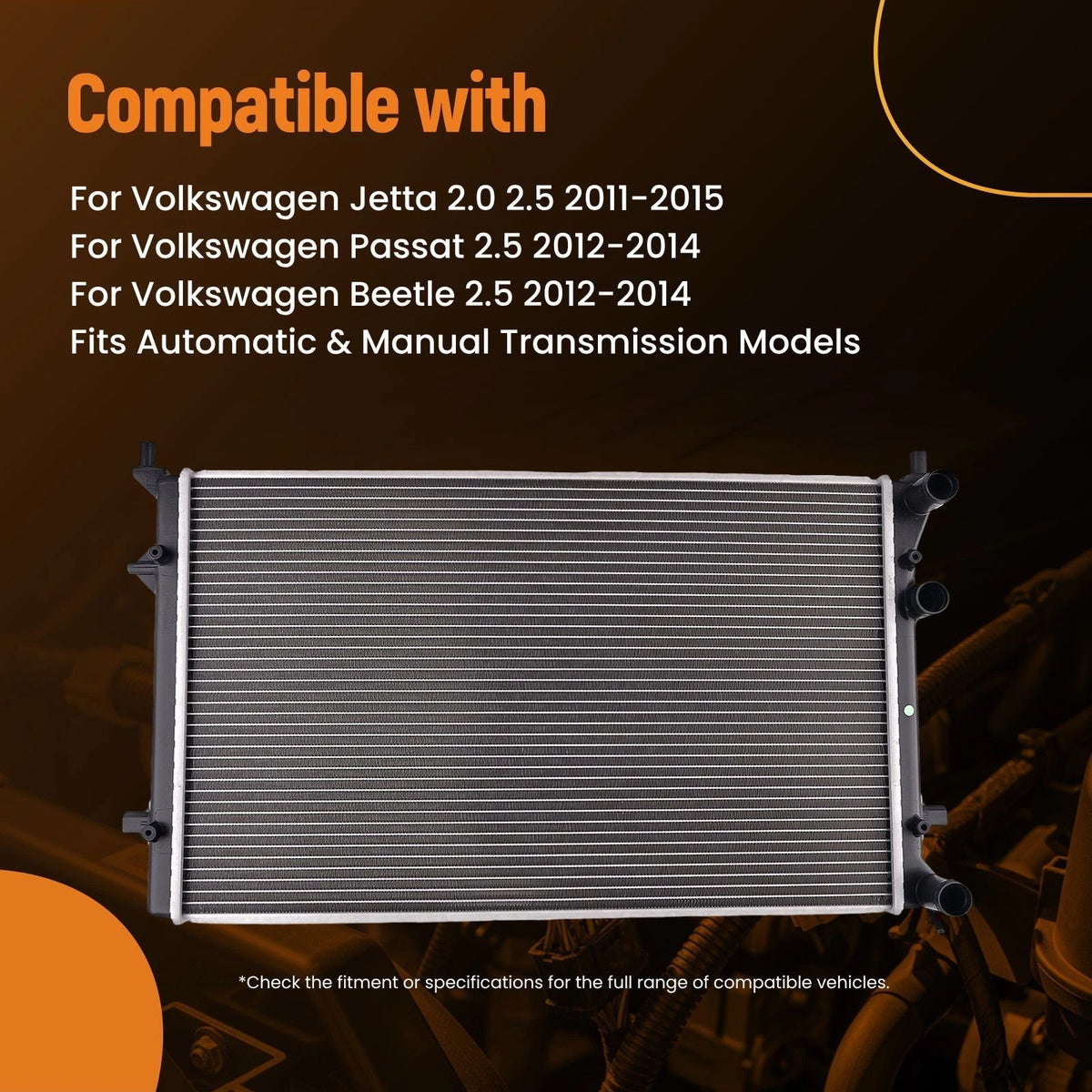 Cooling Radiator Assembly for VW Passat Beetle 2.5 (2012–2014)