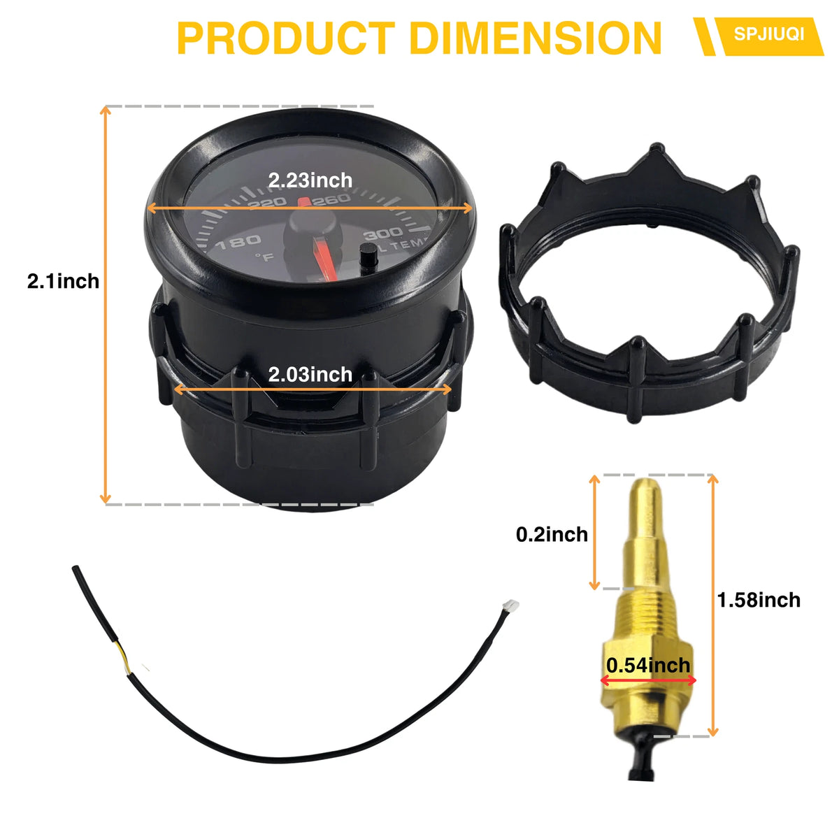 52mm Oil Temperature Meter for Universal Vehicles (100-280℉)