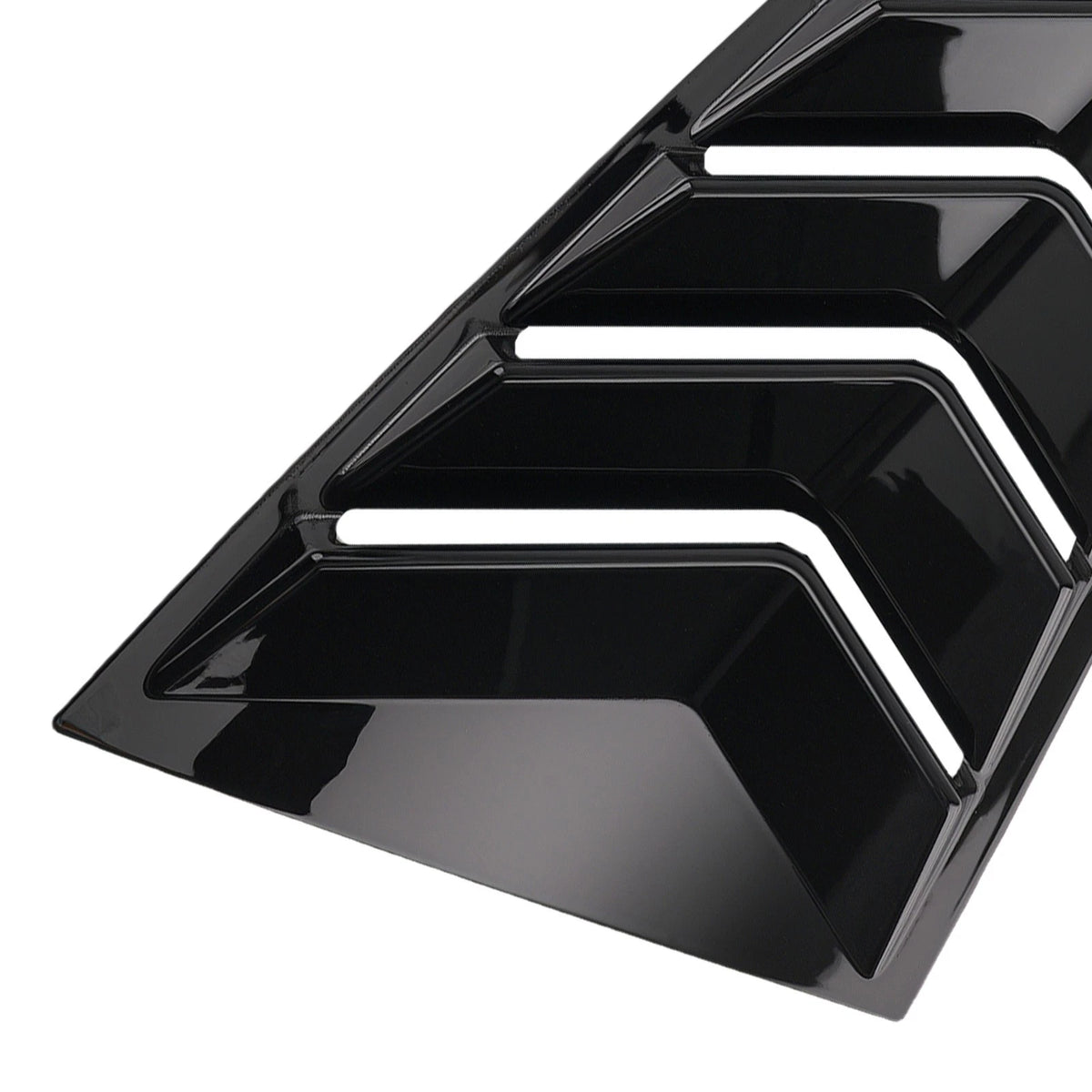 Gloss Painted Side Window Louvers for Ford Mustang Coupe (2015–2022) ABS Black