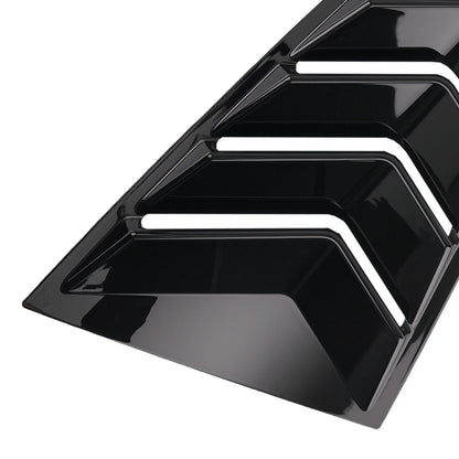 Gloss Painted Side Window Louvers for Ford Mustang Coupe (2015–2022) ABS Black