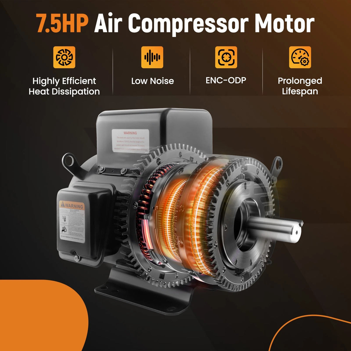 Air Compressor Motor 7.5HP 30A 3450RPM for Electric Applications