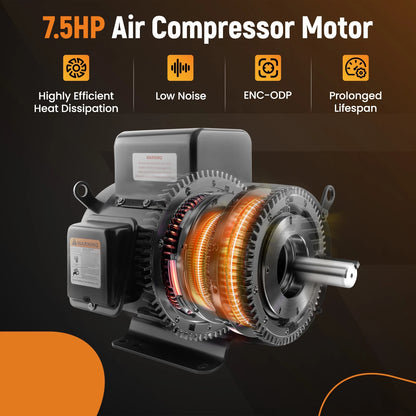 Air Compressor Motor 7.5HP 30A 3450RPM for Electric Applications