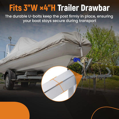 Boat Trailer Winch Stand with Roller for 3"x4" Frames (Adjustable Height)