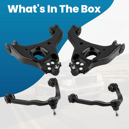 2X Front Upper Lower Control Arms for Chevy Silverado Sierra 1500 (1999–2006)