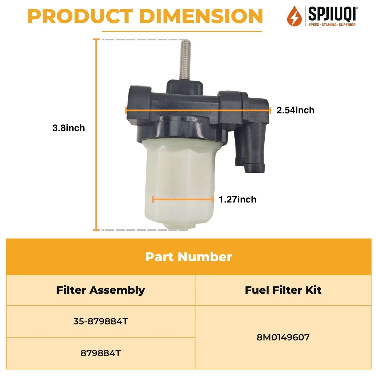 Fuel Filter Assy 879884T for Mercury 3/4-Cylinder Outboard (Formula 60R)