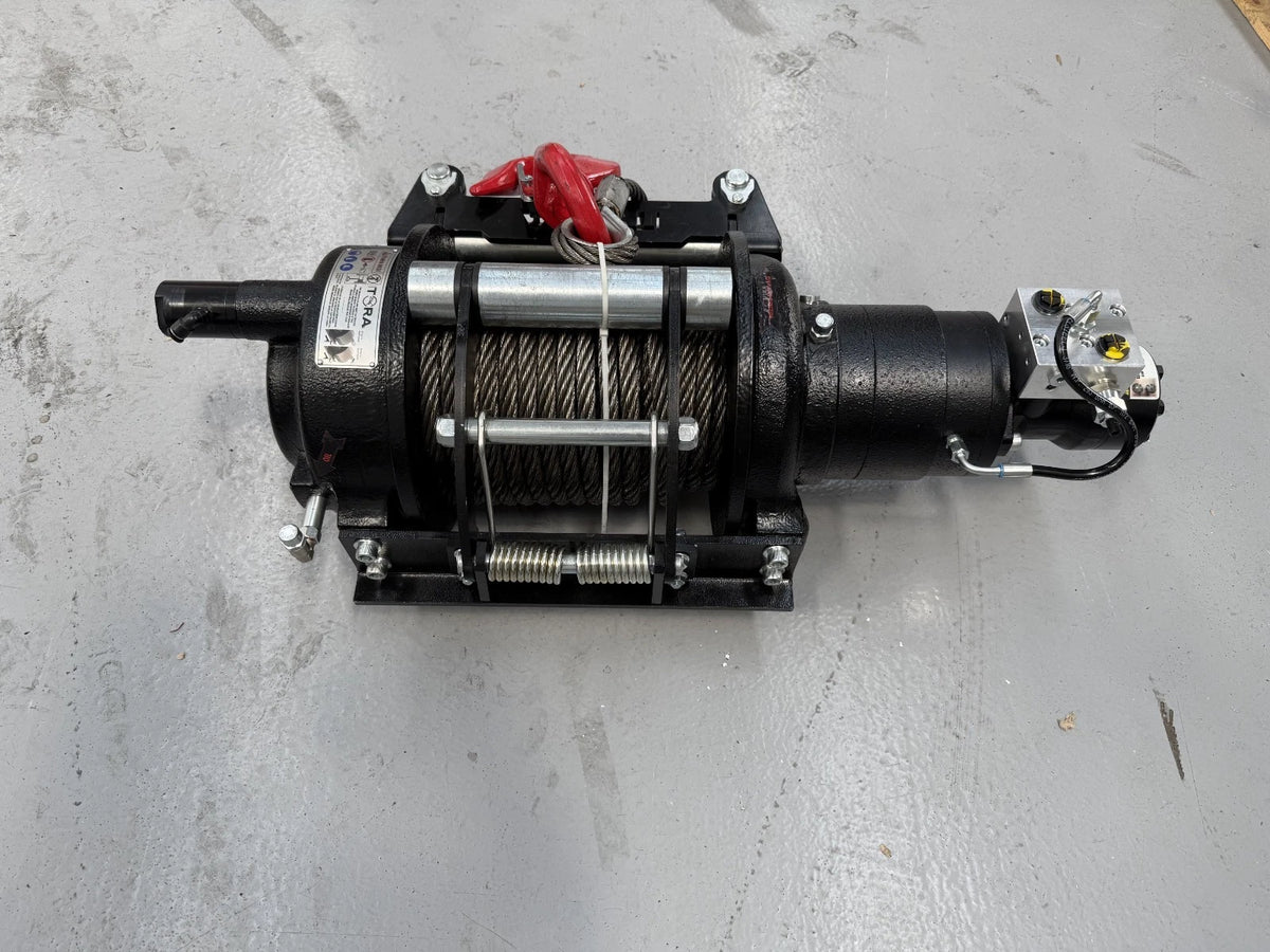 20,000 lbs Hydraulic Winch for TORA (Including 82 ft Steel Cable & Hook)
