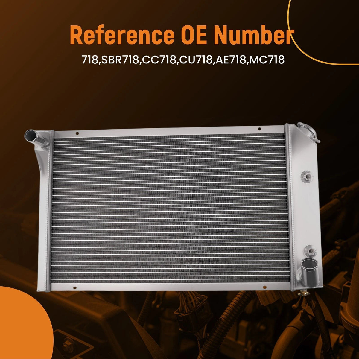 3 Row Aluminum Radiator Assembly for Chevy Corvette V8 (1977–1982) AE718