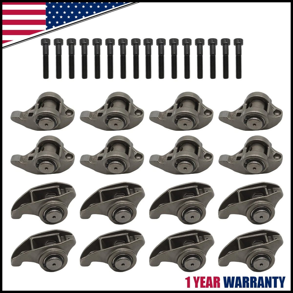 Set of 8 Rocker Arms w/ Trunion Kit for LS3 L99 L76 LS9 L92 5.3L 6.0L 6.2L