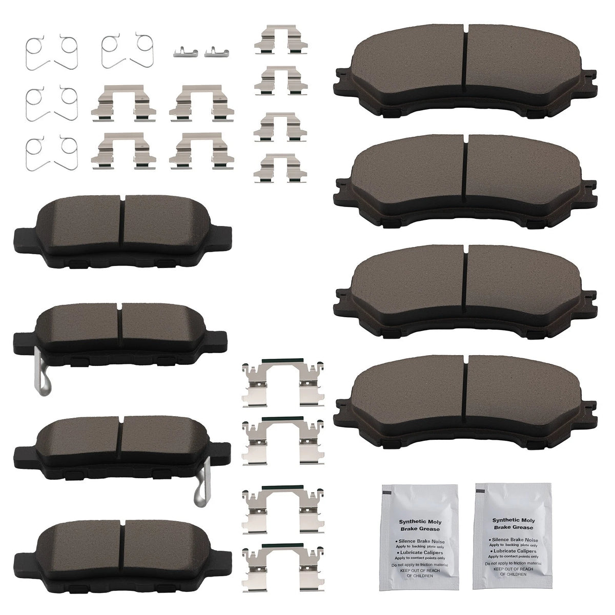 Set of 4 Front Rear Ceramic Brake Pads for Nissan Qashqai Rogue (2014–2019)
