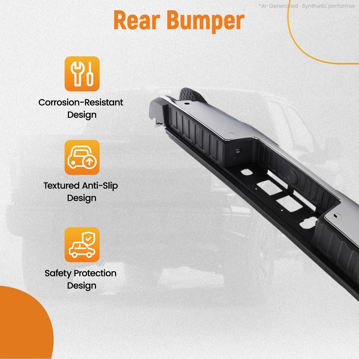 Chrome Rear Bumper for Chevy Silverado 1500 (2014–2018) GM1103176 11722504