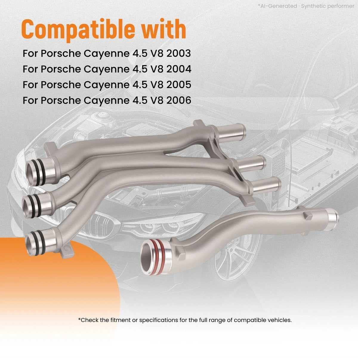 Aluminum Cooling Pipe for Porsche Cayenne S/Turbo (2003–2006) 94810605906