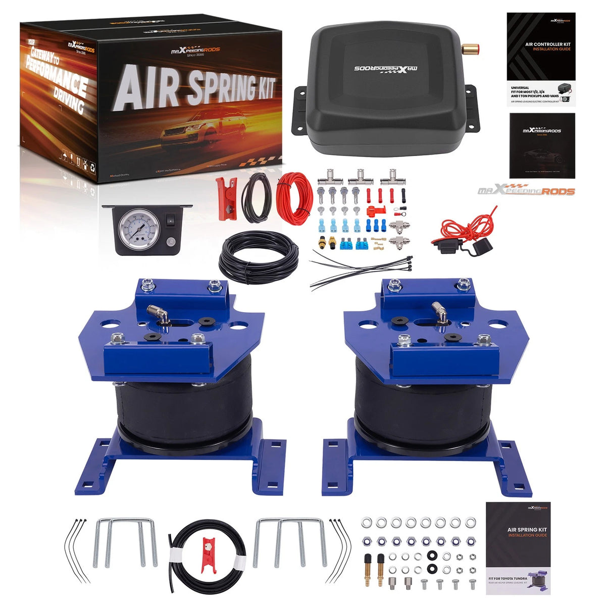 Air Suspension Helper Spring + Air Compressor Kit for Toyota Tundra (2007–2021)