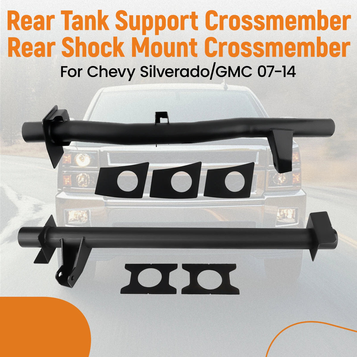 Rear Tank Support & Shock Mount Crossmember Kit for Chevy Silverado/GMC (2007–2014)