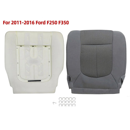 Driver Bottom Cloth Seat Cover & Foam Pad for Ford F250 F350 (2011–2016) Gray