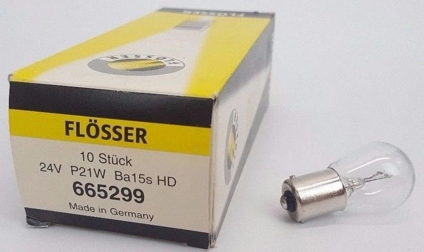 Box of 10 Flosser 665299 24V BA15S Bulbs Replaces 1683 for Germany