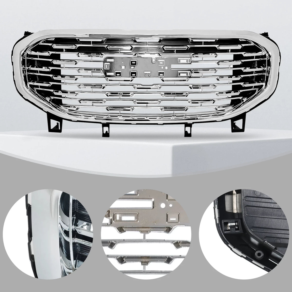 Denali Style Chrome Front Upper Grille for GMC Terrain (2018–2021)