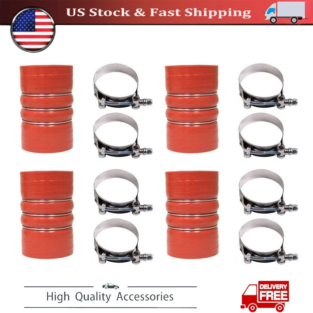 Set of 4 Silicone Red Hump Hose Charge Air Cooler 7715-0002 for