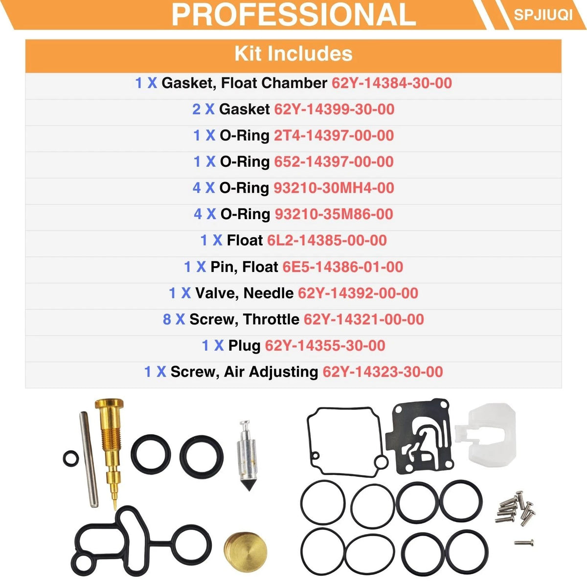 2Pcs Carburetor Repair Kit 62Y-W0093-11 for Yamaha 4-Stroke 40HP Outboard
