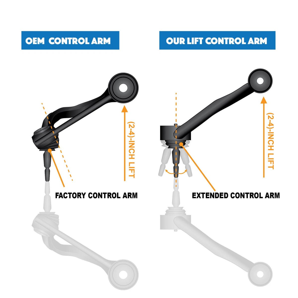 Front Upper Control Arm Ball Joint 2-4" Leveling for Ford F150 4WD (2004–2022)