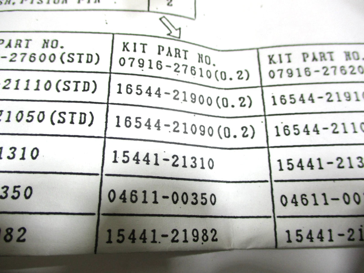 Piston and Ring Kit for Kubota V4702-TA (07916-27610)