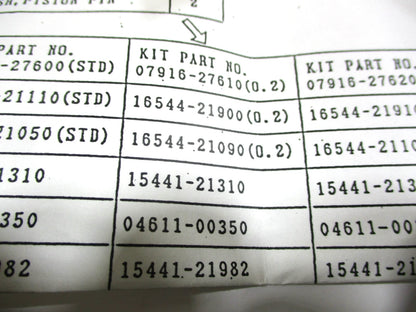 Piston and Ring Kit for Kubota V4702-TA (07916-27610)